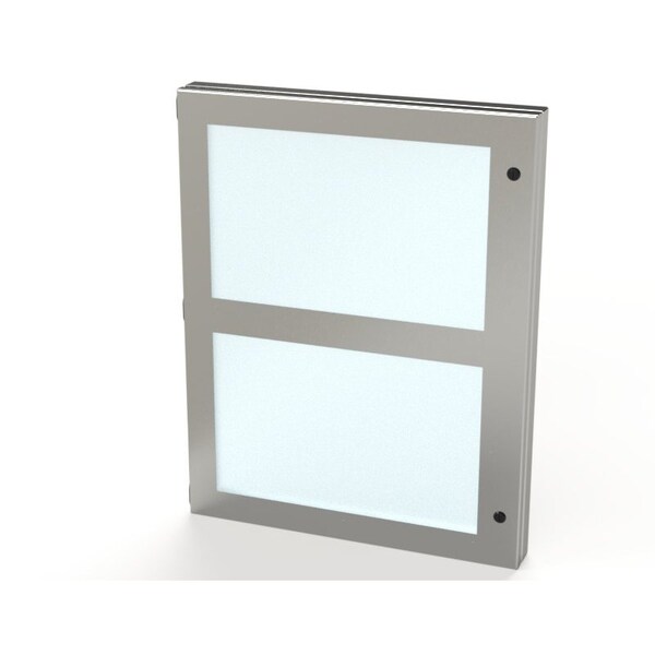 Hinged Window, 28 in. H x 22 in. W x 1-1/2 in. L, 304 Stainless Steel, Polycarbonate